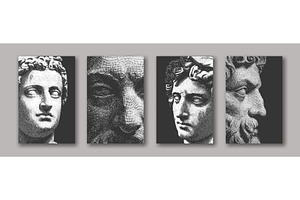 Engraving statue face. Greek roman, an Object Illustration by Stock-Smart-Start
