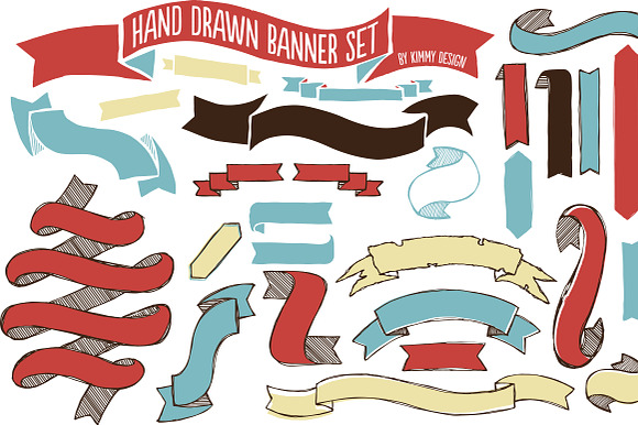 Hand Drawn Banner Set preview 3