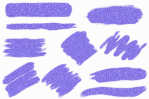 Violet Glitter Brush Strokes