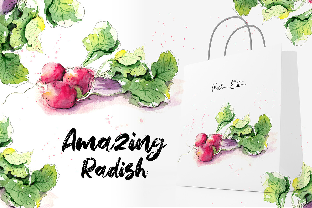 Watercolor vegetables, a Food Illustration by iri-illustration (Photo 4 of 12)