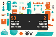 53 fitness elements + 2 patterns., an Illustration by Little A (Aigul) (Thumbnail 1 of 5)