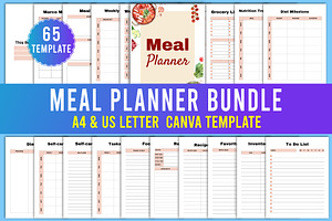 Meal Planner Bundile Canva Templates