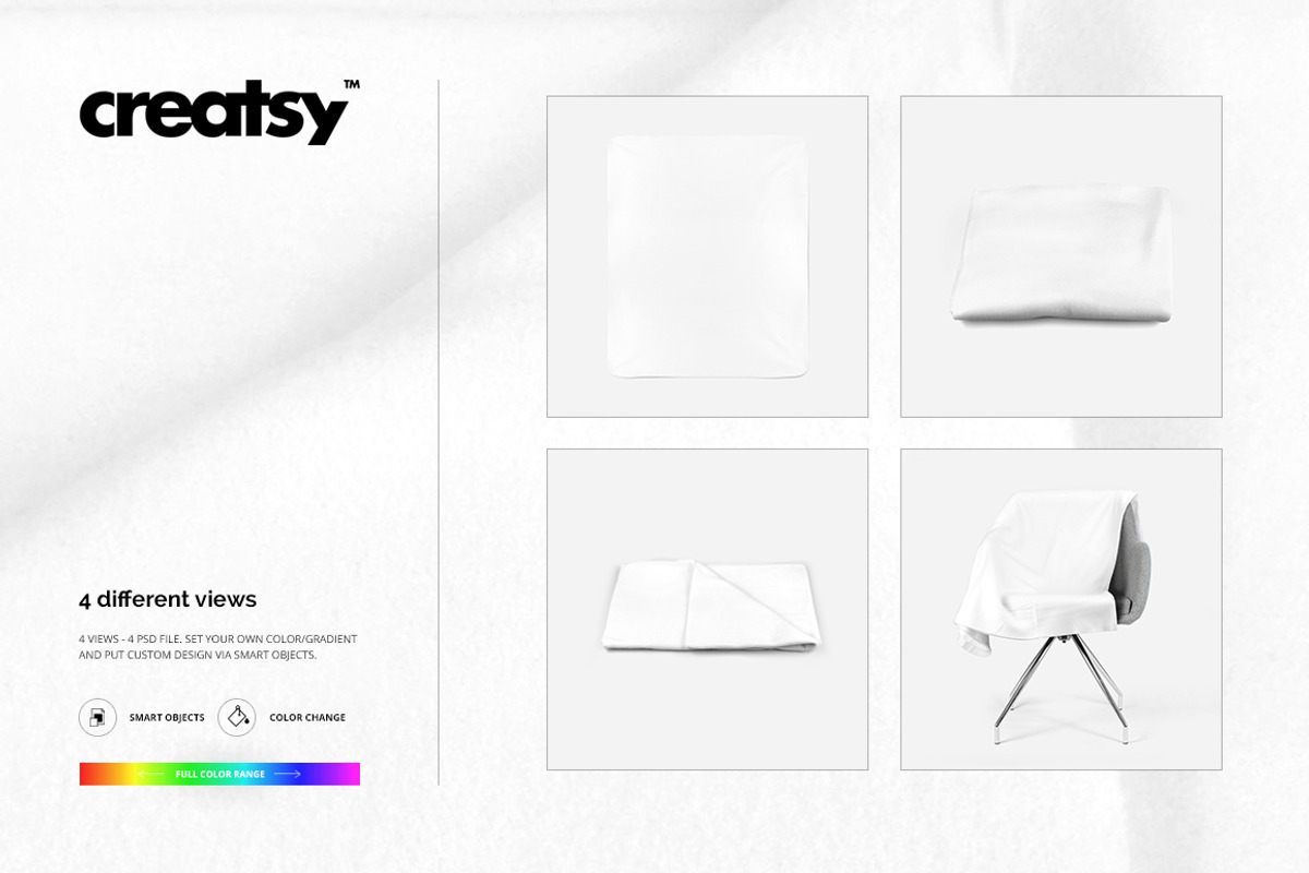 Fleece Blanket Mockup Set, a Product Mockup by creatsy4 (Photo 7 of 8)