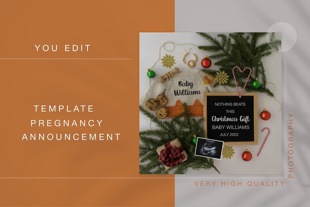 Gender neutral Baby Announcement, a Social Media Template by DigitalStorybyAnna (Photo 1 of 6)