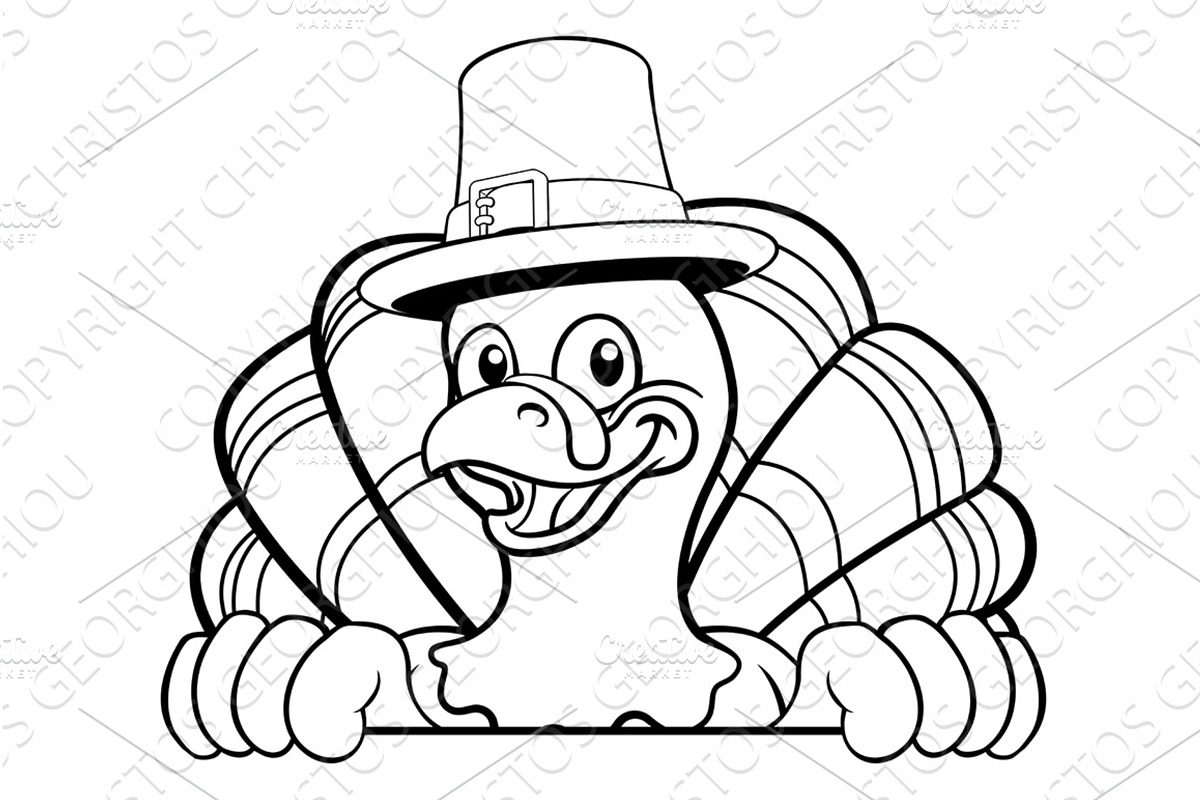 Turkey Thanksgiving Cartoon Bird, an Animal Illustration by Christos Georghiou