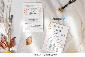 Rust Retro Wedding Invitation Temp, a Card Template by Snapybiz