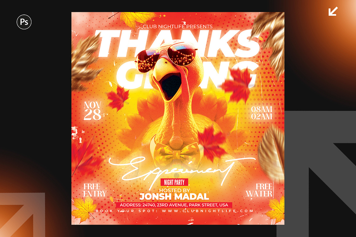 Thanksgiving Flyer Bundle – 8 PSD, a Flyer Template by Shajib Shikder (Photo 4 of 9)