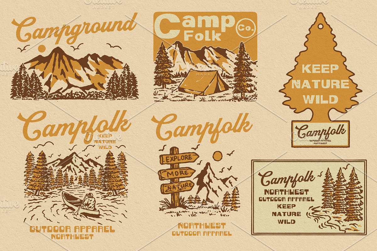 40 Outdoor Illustrations + Font use, an Object Illustration by Southerntown (Photo 6 of 10)