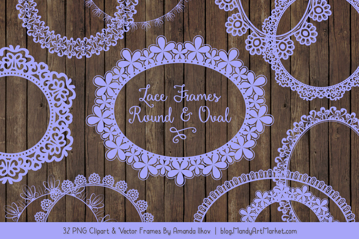 Periwinkle Round Lace Frames, an Illustration by Amanda Ilkov (Photo 5 of 5)