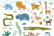 Safari. Design set., an Animal Illustration by kuchuk_design (Thumbnail 3 of 6)