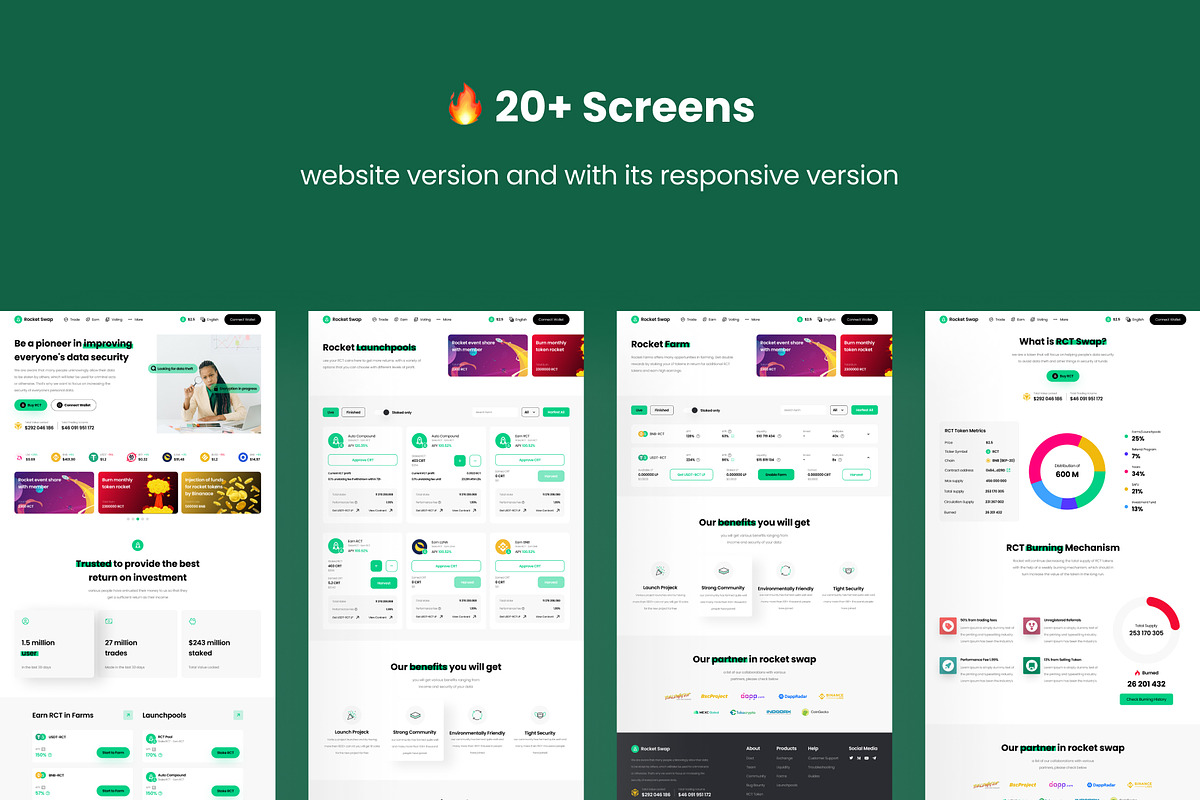 Stacking Crypto UIKit Website, an UI Kit Template by Minialis (Photo 2 of 6)