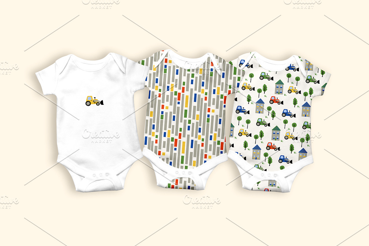 Kids Tractor Seamless Pattern Set, a Pattern Graphic by Oksana Dovhopol Art (Photo 8 of 11)