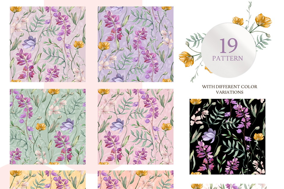 Spring Garden Floral Pattern, a Pattern Graphic by Madebyia (Photo 7 of 14)