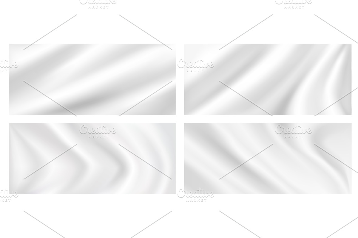 White silk fabric texture set with, a Texture Illustration by winwin.art