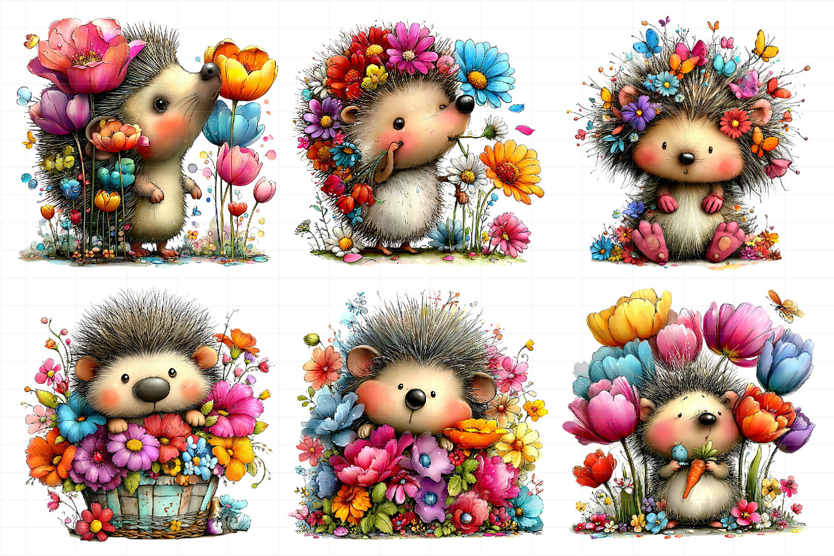 Spring Hedgehog Clipart, an Illustration by Daily.Designs (Photo 6 of 7)