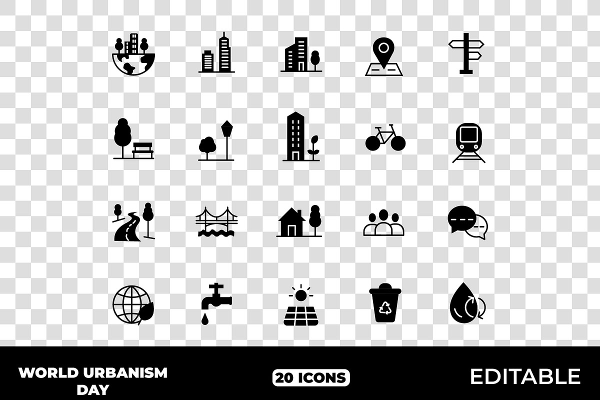 World Urbanism Day Solid Icons, a Solid Icon by Unique Design Team (Photo 1 of 3)