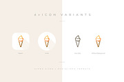 Ice Cream Line Icons, an Outline Icon by blauananas (Thumbnail 2 of 7)