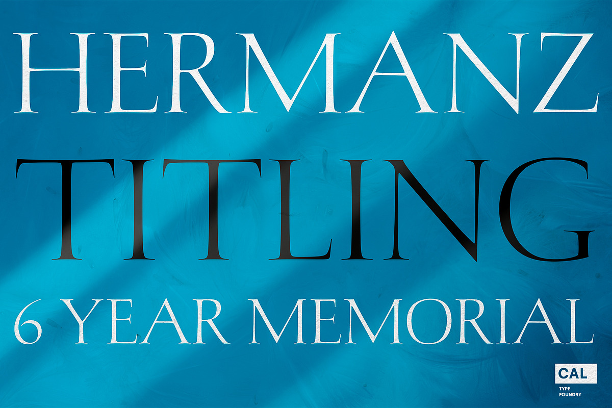 Hermanz Titling, a Serif Font by California Type Foundry (Photo 1 of 10)