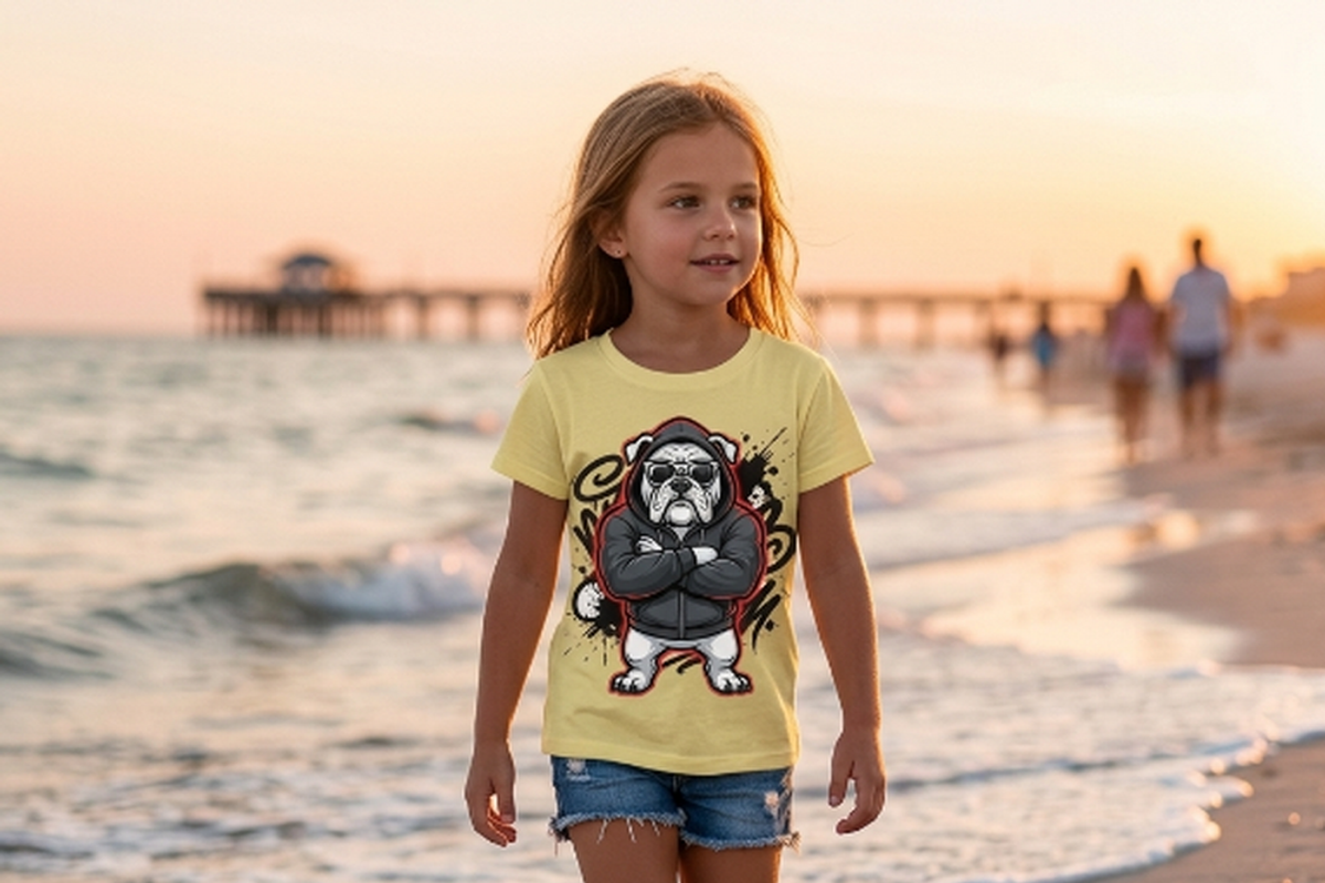 Gangster Bulldog Hoodie Art, a Shirt Mockup by Vector Stall (Photo 1 of 13)