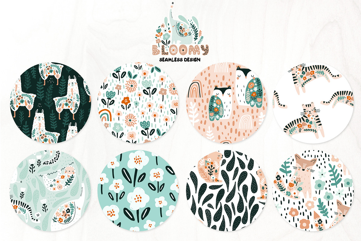 BLOOMY childish graphic collection, a Pattern Graphic by solmariart (Photo 3 of 10)