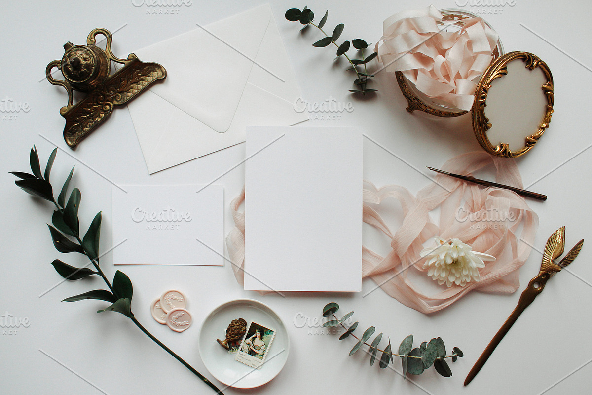 Blush Invitation Styled Photo, a Photo by BlueHarborPaperie (Photo 3 of 3)