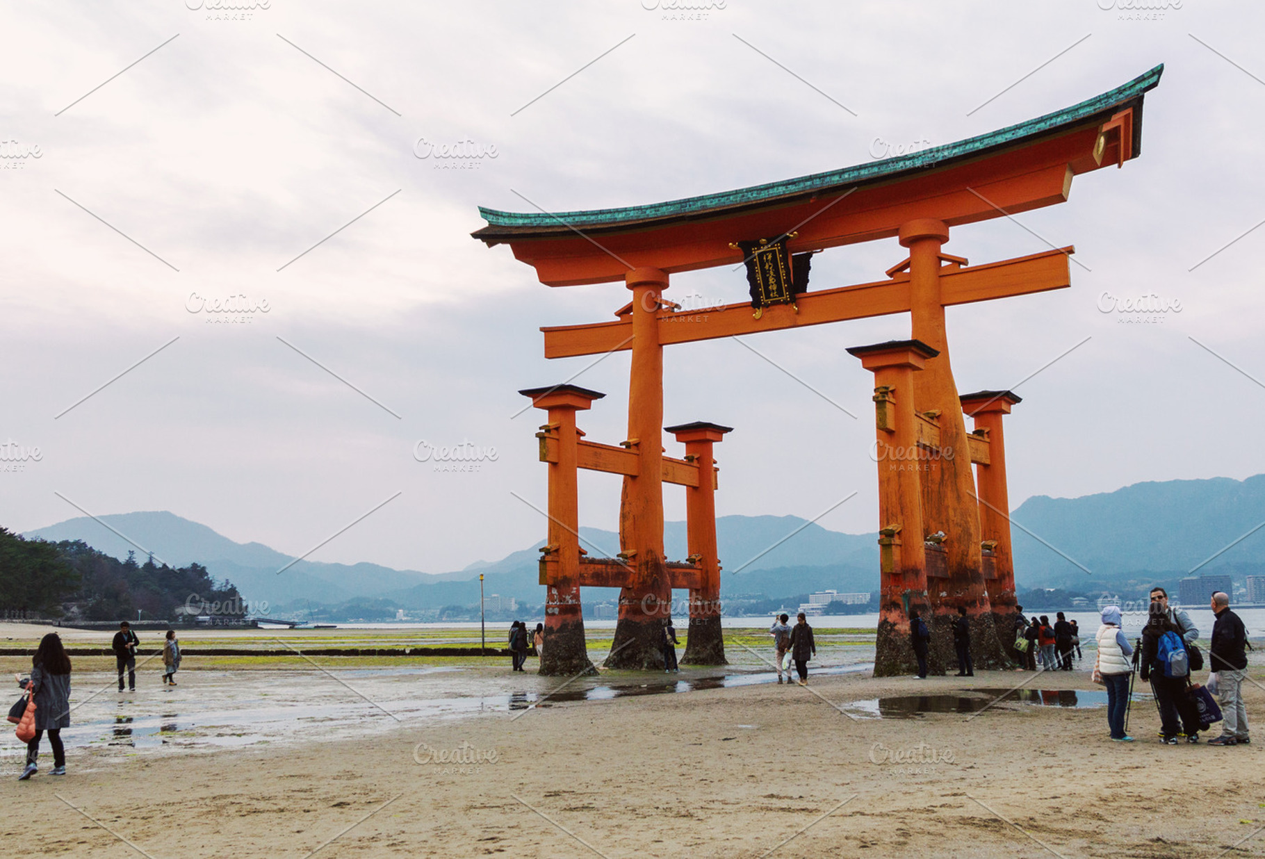 Torii gate at low tide in Japan, an Architecture Photo by BOOCYS
