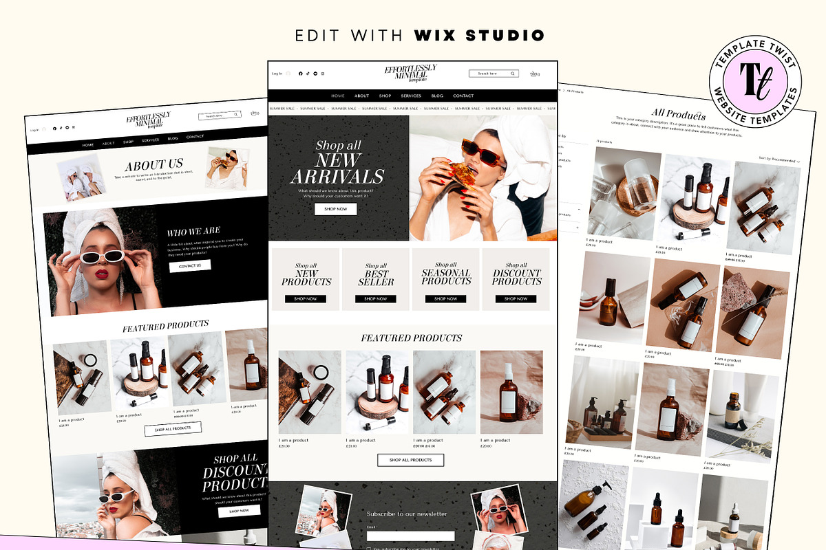 Minimal Ecommerce Website Template, a Wix Template by Template Twist Shop (Photo 2 of 10)