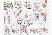 Mom And Baby Clip Art, a Person Illustration by GlamArtZhanna (Thumbnail 6 of 8)
