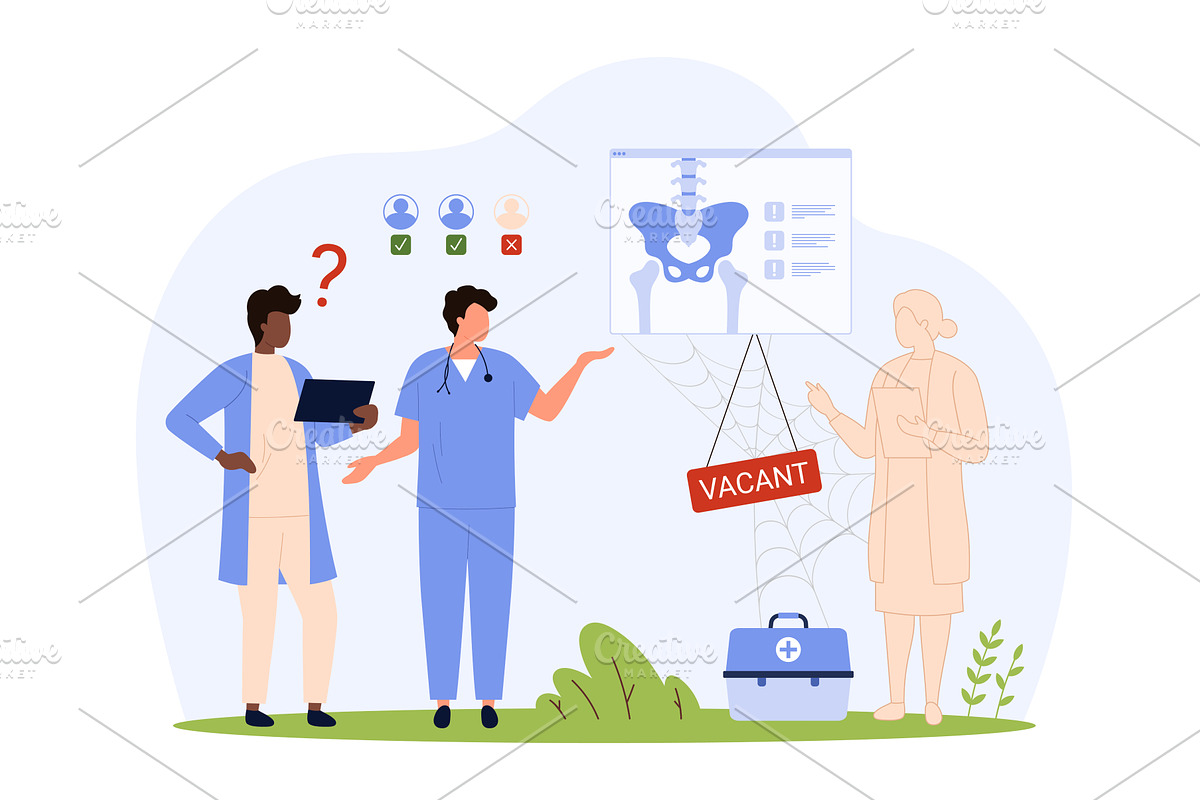 Urgent problem of staff shortage, a Person Illustration by Flashvector