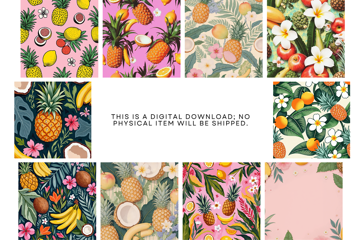 Tropical Fruit Seamless Patterns, a Pattern Graphic by Jakayla Digital Co (Photo 2 of 6)