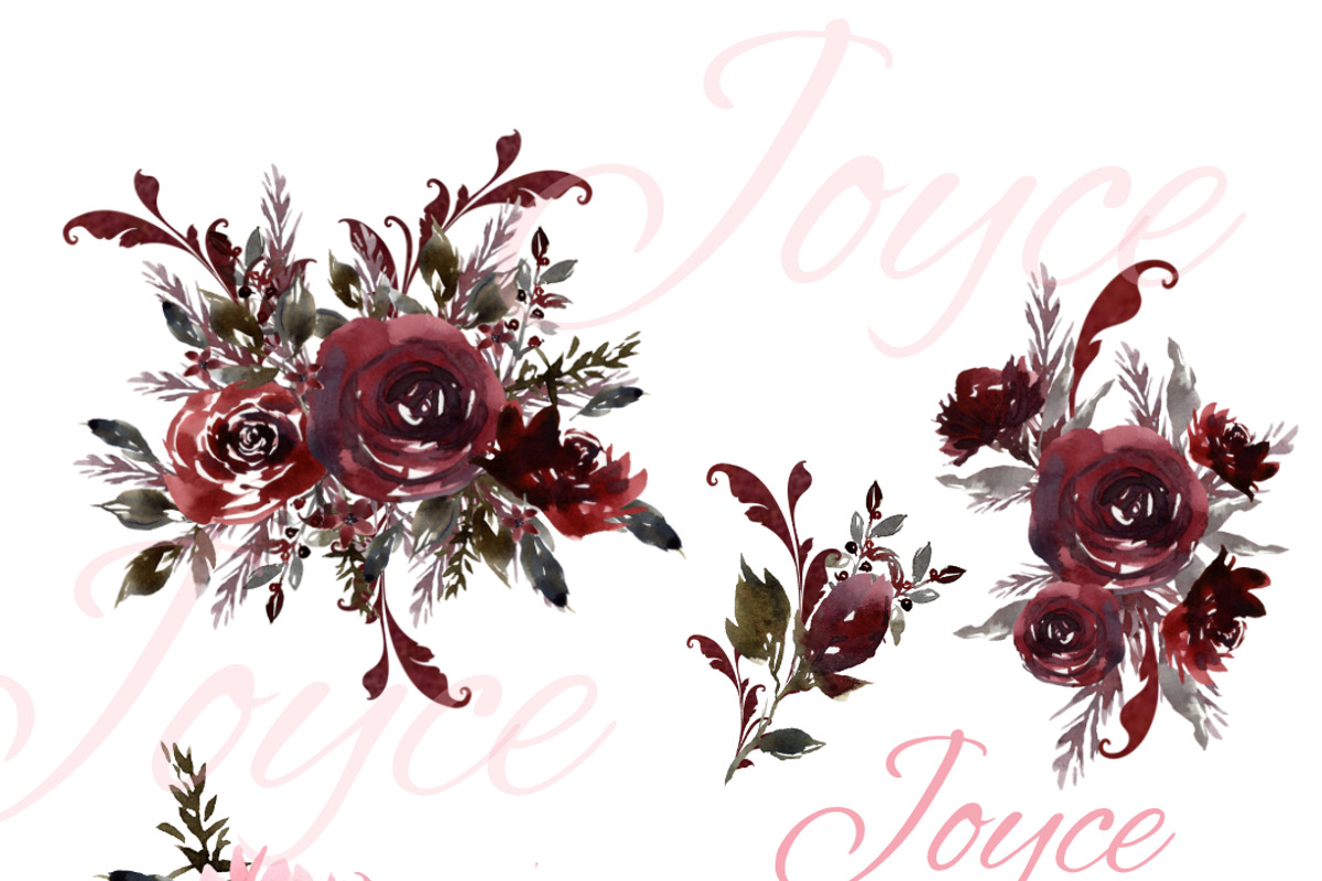 Burgundy Florals, Wreaths, an Illustration by Feather Grace Designs (Photo 7 of 13)