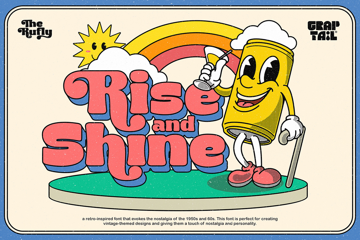 The Rufly - Retro Font, a Sans Serif Font by Graptail (Photo 5 of 9)