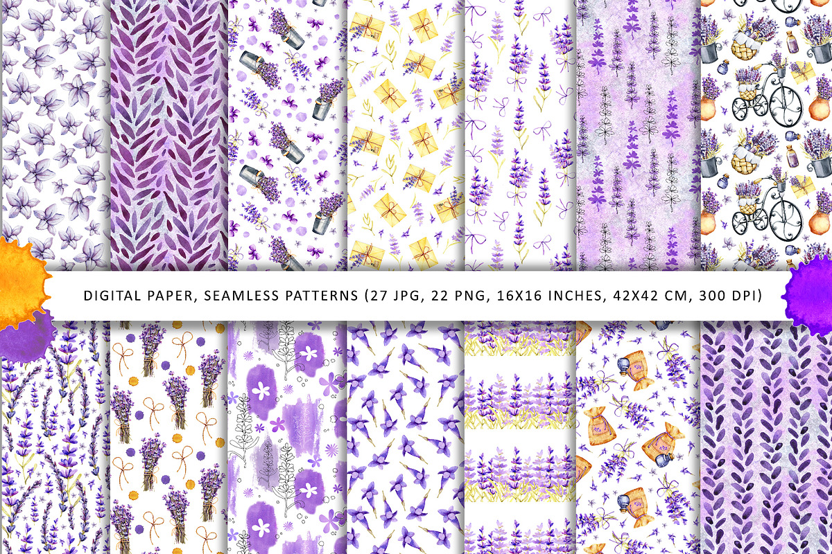 Provence Lavender watercolor clipart, a Decorative Illustration by Artmanata (Photo 5 of 14)