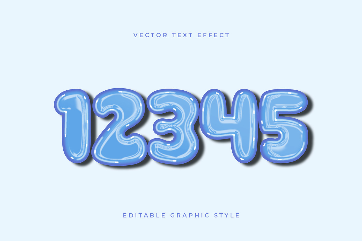 Glossy Inflated Blue Text Effect preview 2