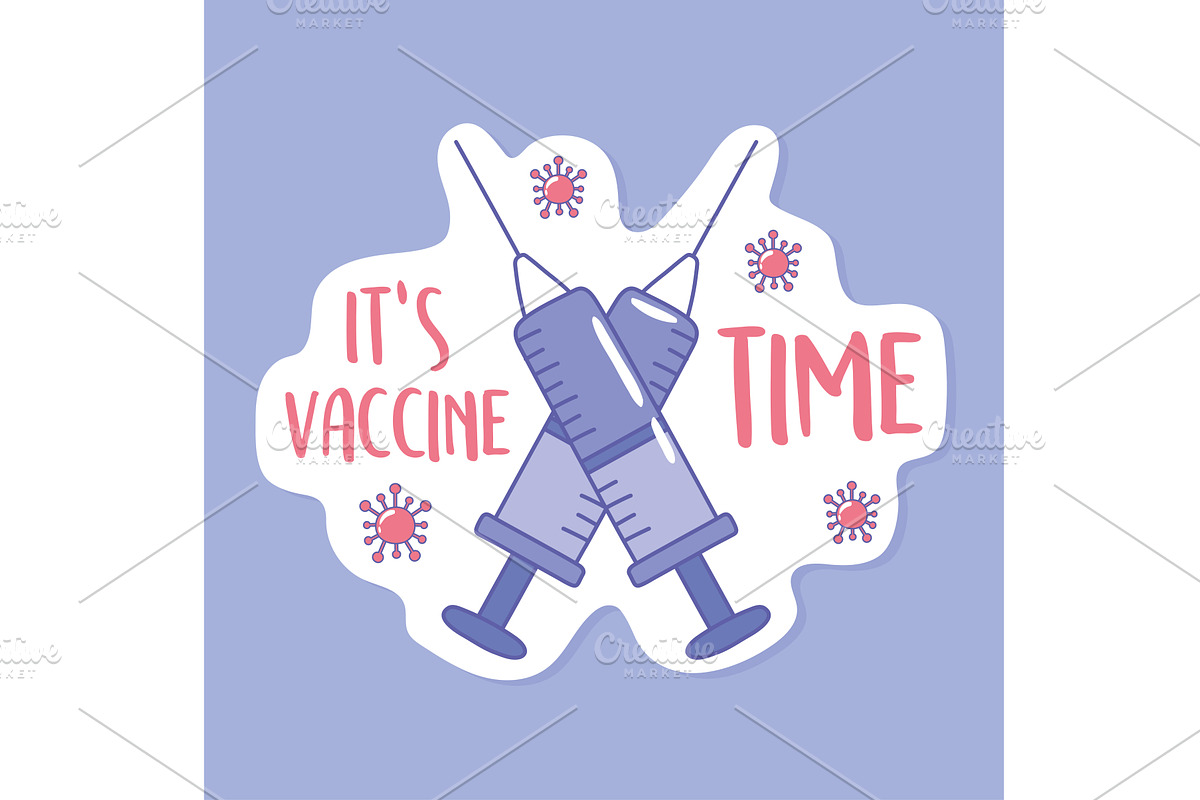 vaccine time syringes, a Healthcare Illustration by studiogstock