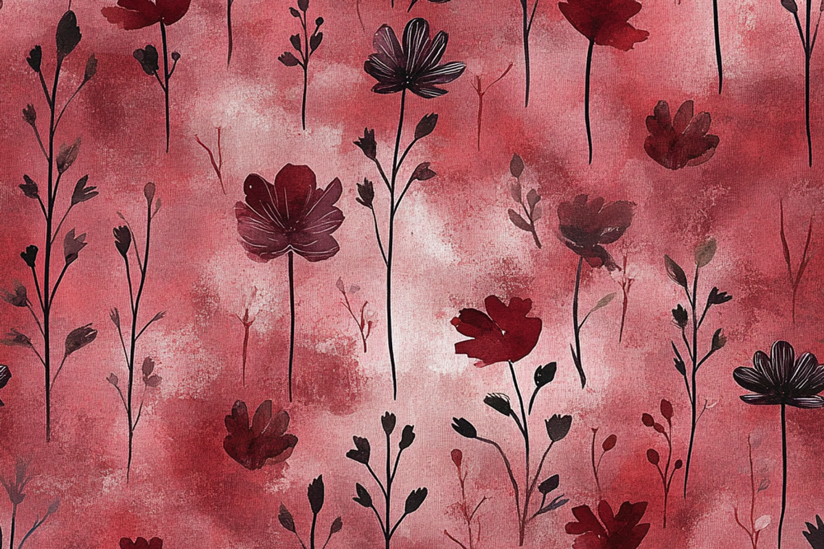 Maroon & Dusty Blooming Rose, a Background Graphic by Printable Treasure (Photo 5 of 7)