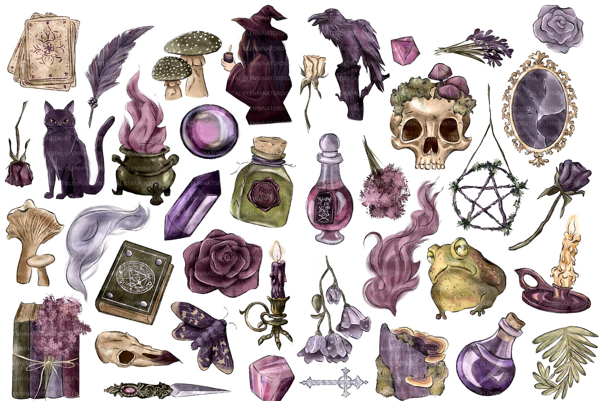 Dark Witch PNG Clipart, a Decorative Illustration by Lenninator Digital (Photo 3 of 10)