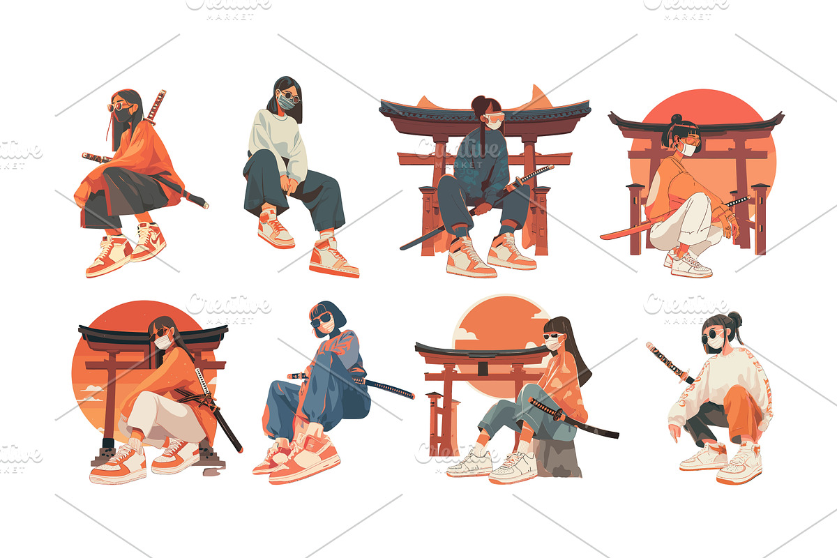 Female characters wearing high top, an Object Illustration by Onyx