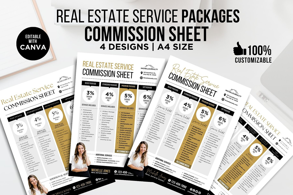 Real Estate Commission Template, a Flyer Template by CreativeVinesStore (Photo 1 of 7)