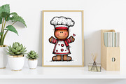 Whimsical Gingerbread Man Clipart, an Illustration by Canvas Craft (Thumbnail 6 of 7)