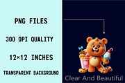 Cookie Bear Sublimation Clipart Bund, an Illustration by SVGArt (Thumbnail 3 of 8)
