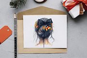 Halloween Messy Bun Clipart, an Illustration by RobertsArt (Thumbnail 2 of 7)