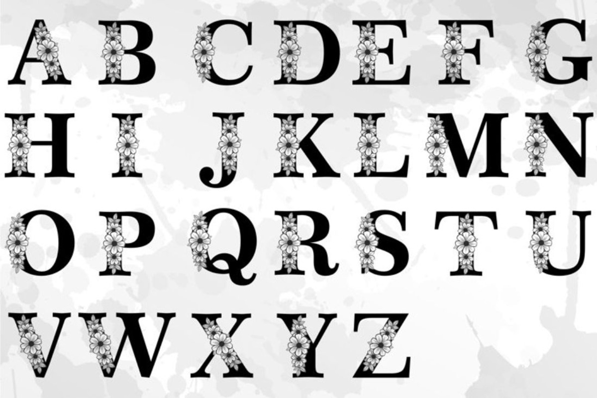 Floral Alphabet Letter SVG Bundle, a Graphic by D2PUTRI (Photo 9 of 15)
