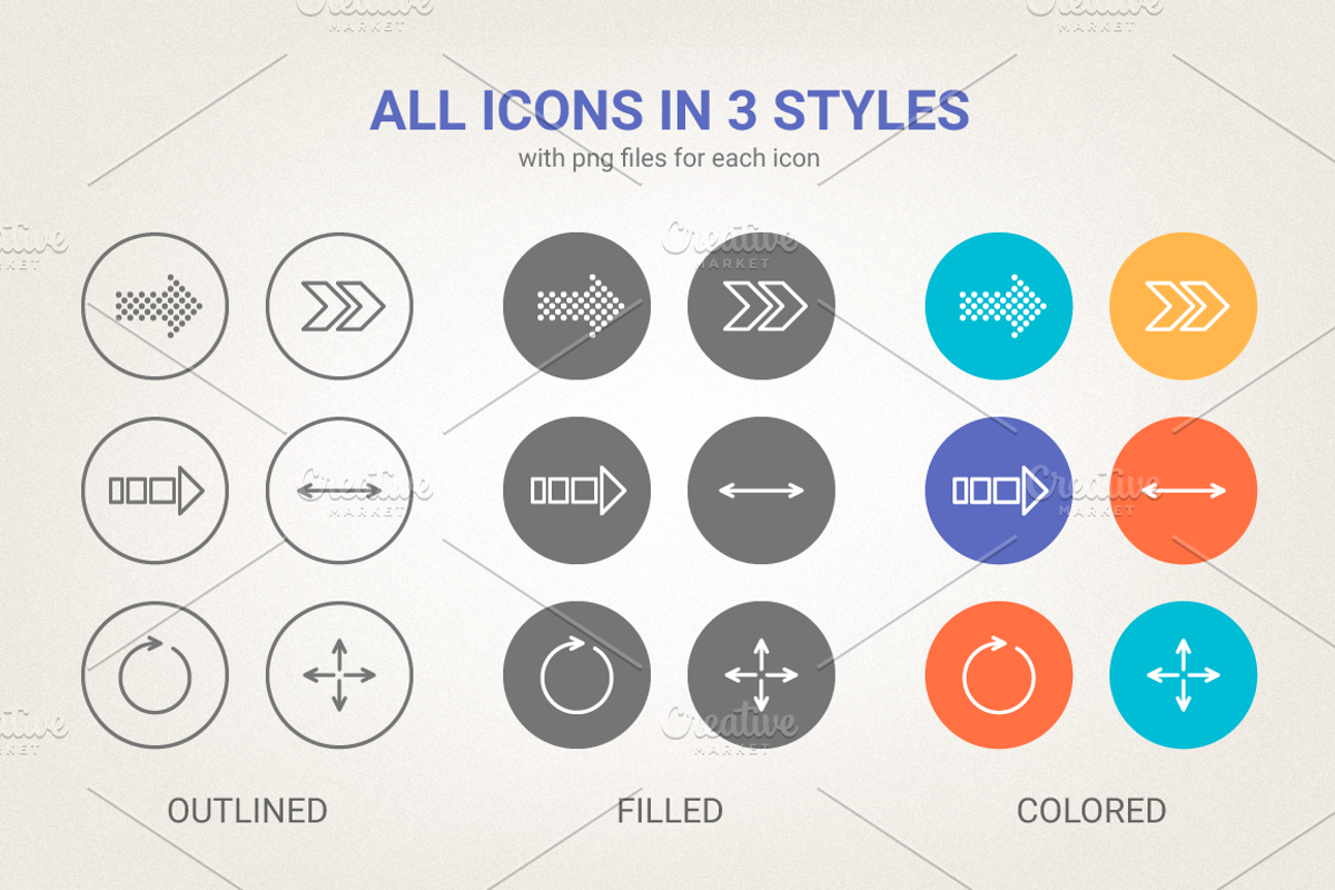 Circle arrows icons preview 2