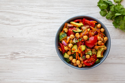 Homemade Avocado Chickpea Salad with Chili Lime Dressing in a Bo, a Food & Drink Photo by LiudmylaChuhunova