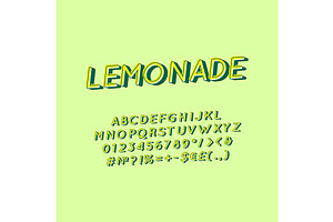 Lemonade vintage 3d vector alphabet, a Templates & Theme by IMG Visuals