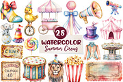 Pastel Summer Circus Clipart, an Illustration by CreationArt (Thumbnail 1 of 5)