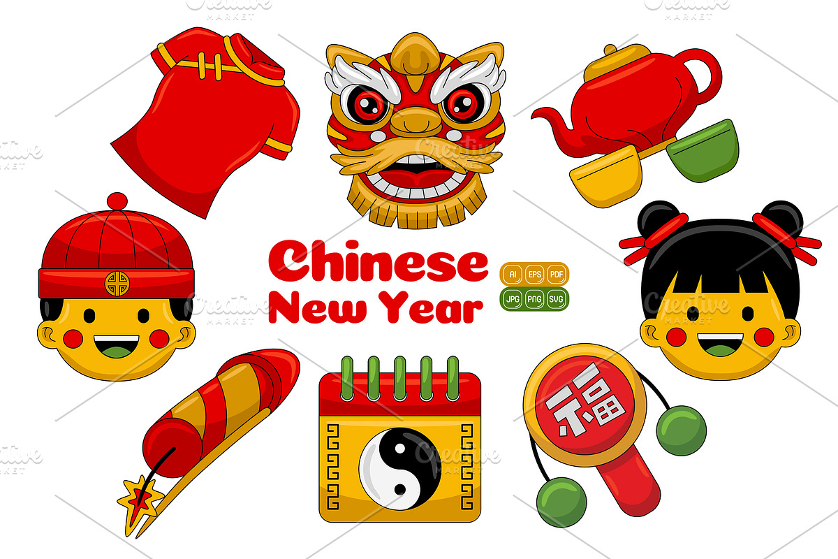 Chinese New Year Festival Vector, an Object Graphic by MEDZ (Photo 4 of 4)