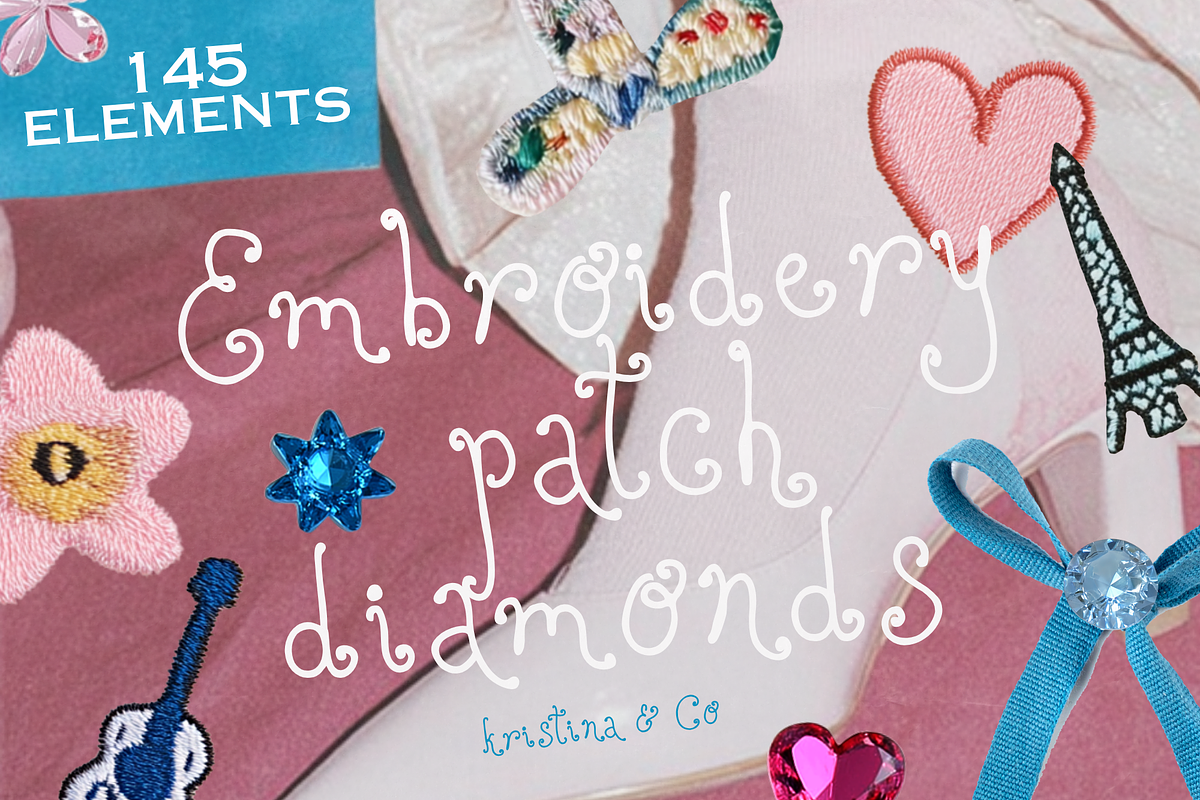 Embroidery & Diamond Patch, an Object Graphic by Kristina&Co (Photo 1 of 11)