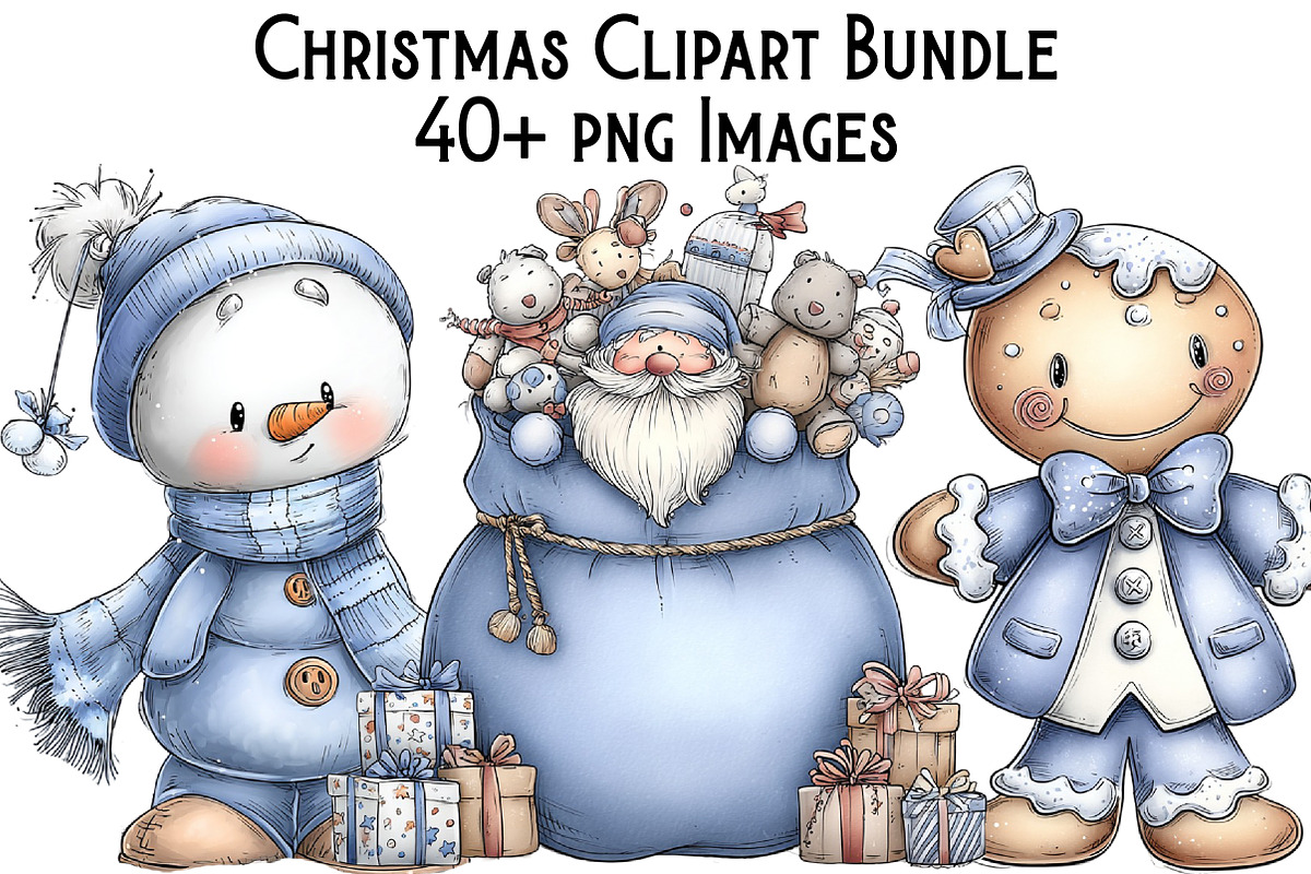 Christmas Clipart Bundle, an Illustration by Pixels.Craft (Photo 1 of 6)